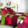 [Renaissance] Vermicelli-Quilted Patchwork Plaid Quilt Set Full/Queen