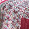 [Rose Garden] Cotton 3PC Vermicelli-Quilted Printed Quilt Set (Full/Queen Size)