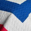 [Universe's Passion] Vermicelli-Quilted Patchwork Geometric Quilt Set Full/Queen