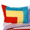 [Second Space] 3PC Vermicelli - Quilted Patchwork Quilt Set (Full/Queen Size)