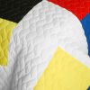 [Smashing Patchword - A] Vermicelli-Quilted Patchwork Quilt Set Full/Queen